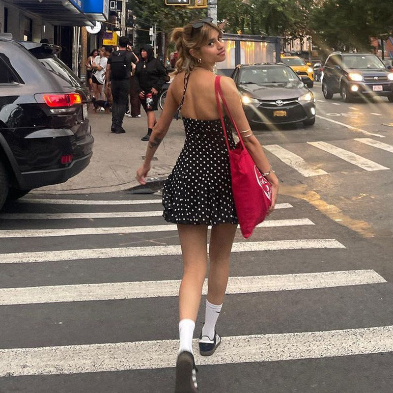 Pleated Halter Mini Dress